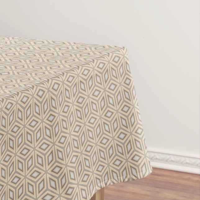 Mantel Patrón Mandala Gris Beige Taupe Marrón Retro Chic (In Situ)