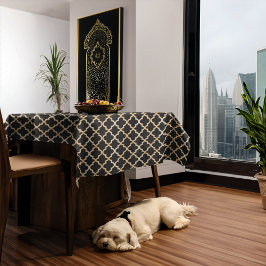 Mantel Patrón marroquí negro y dorado