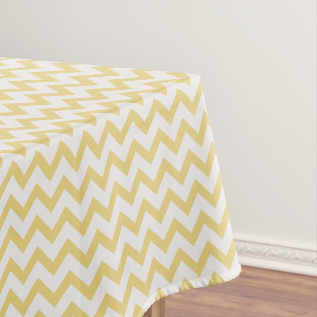 Mantel Patrón moderno de chevron amarillo y blanco pastel (In Situ)