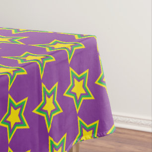 Mantel Patrón Moderno de Estrellas Purpura Carnaval