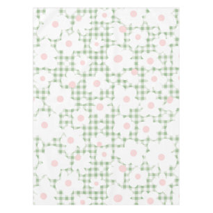 Mantel Patrón moderno de margarita en Sage Gingham Plaid