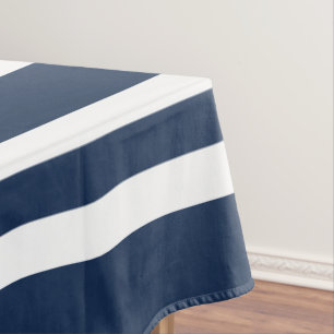 Mantel Patrón Moderno de Rayas Azules y Blancas
