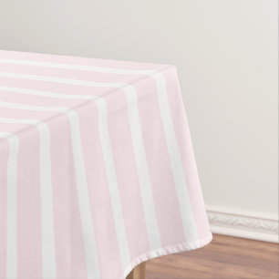 Mantel Patrón moderno de rayas blancas rosadas lindo moda