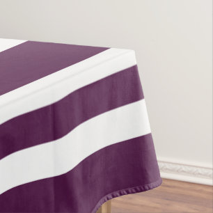 Mantel Patrón Moderno De Rayas Moradas Y Blancas
