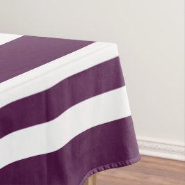 Mantel Patrón Moderno de Rayas Purpura y Blanco