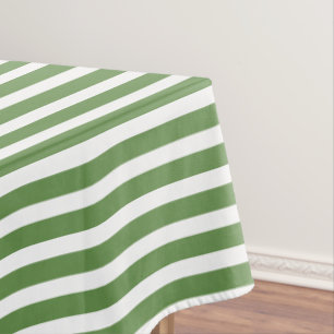 Mantel Patrón Moss Green/White Simple Strips