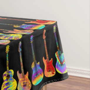 Mantel patrón musical colorido de guitarra