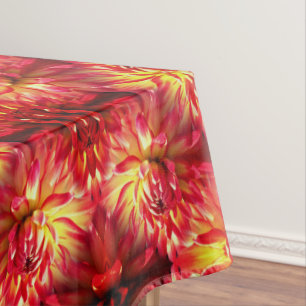 Mantel Patrón natural de las flores de Dahlia roja