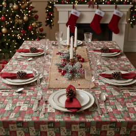 Mantel Patrón navideño de patchwork campestre