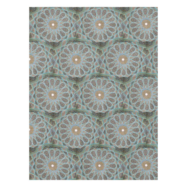 Mantel Patrón oriental elegante persa arábigo azul (Anverso)