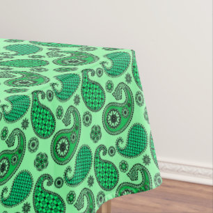 Mantel Patrón paisley, jade y verde menta