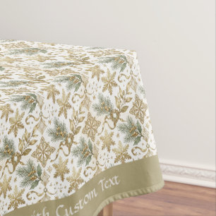 Mantel Patrón personalizado de copo de nieve dorado vinta