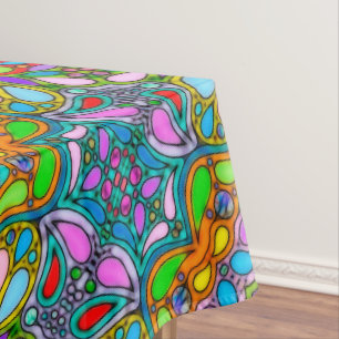 Mantel Patrón Pintado A Mano Y Digitalmente Art 54