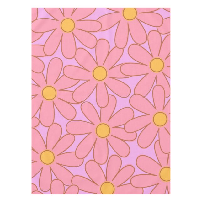 Mantel Patrón Preppy Púrpura Flor Simple Flor (Anverso)