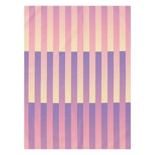 Mantel Patrón rayado amarillo morado rosado (Anverso)
