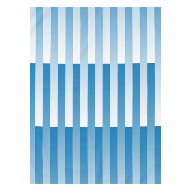 Mantel Patrón rayado azul blanco (Anverso)