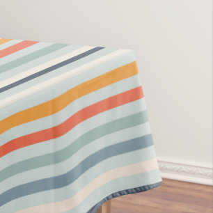 Mantel Patrón rayado de color azul ocre Naranja suave