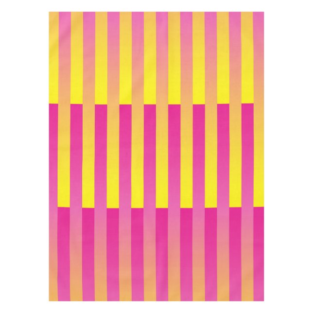 Mantel Patrón rayado de Naranja amarillo rosado (Anverso)