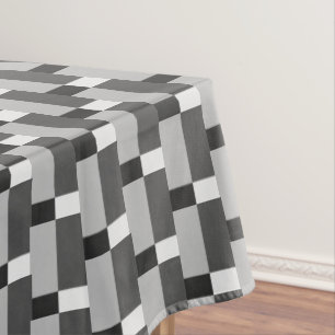 Mantel Patrón rayado gris plateado blanco negro