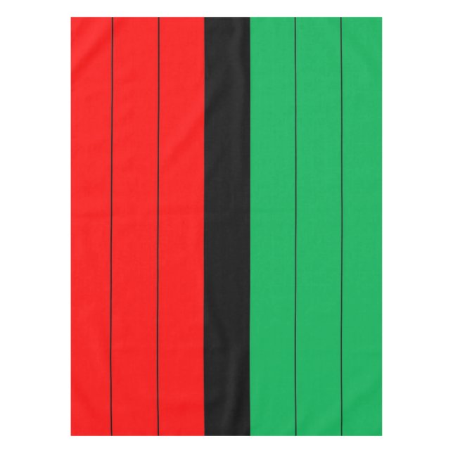 Mantel Patrón rayado Kwanzaa Red Black Green Kinara (Anverso)