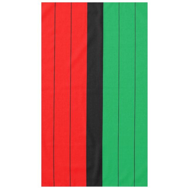 Mantel Patrón rayado Kwanzaa Red Black Green Kinara (Anverso)