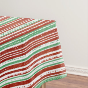 Mantel Patrón rayado rojo, verde y blanco