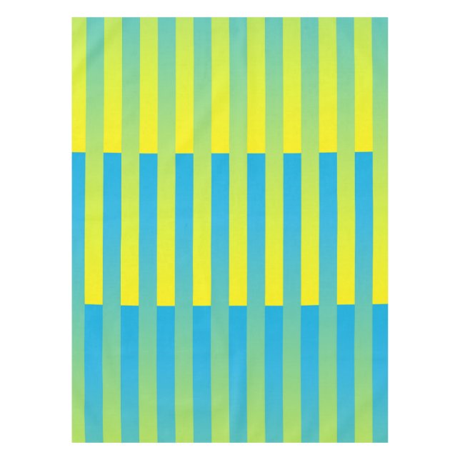 Mantel Patrón rayado verde amarillo azul (Anverso)