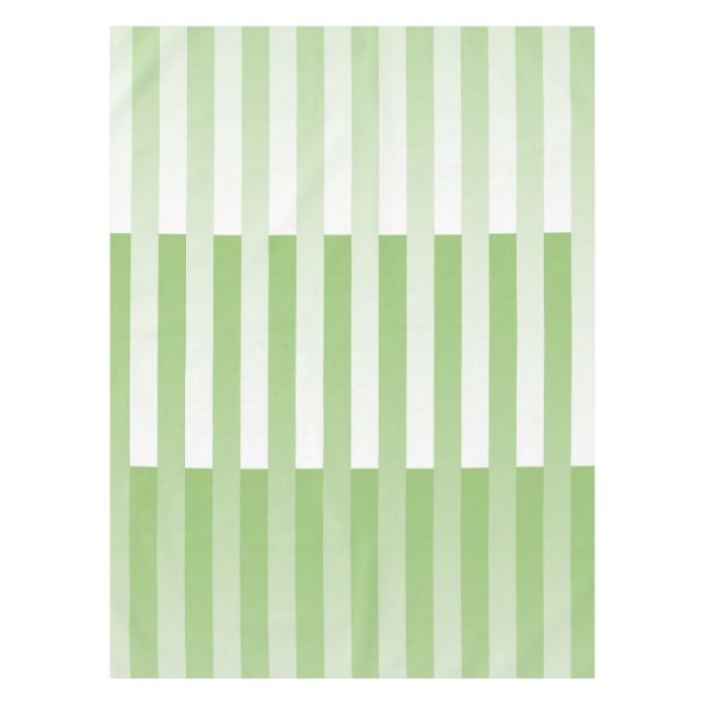 Mantel Patrón rayado verde blanco (Anverso)