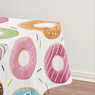 Mantel Patrón Retro Colorido de Donas Minimalista Fiesta