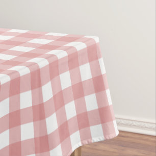Mantel Patrón Retro Gingham Rayas rosadas y blancas