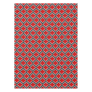 Mantel Patrón rojo blanco marroquí de quatrefol #5DS