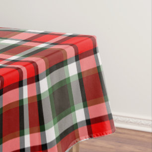 Mantel Patrón rojo, verde, negro, blanco tartán