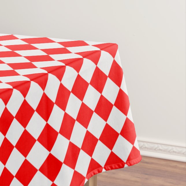 Mantel Patrón rojo y blanco de diamantes de Shirley Taylo (In Situ)