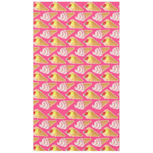 Mantel Patrón rosa de Kawaii con helado de fresa