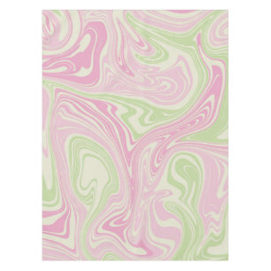 Mantel Patrón rosa Verde De Swirl Líquido
