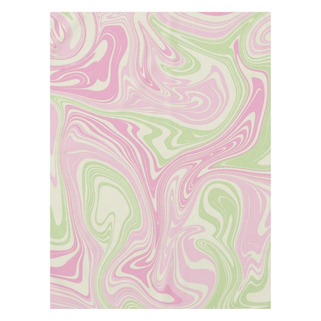 Mantel Patrón rosa Verde De Swirl Líquido (Anverso)