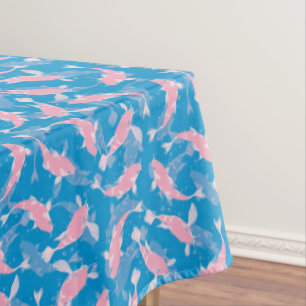 Mantel Patrón rosa y azul - Koi Fish