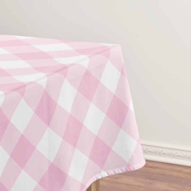 Mantel Patrón rosa Y Blanco De Gingham (In Situ)