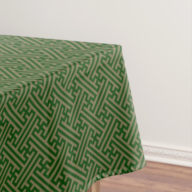 Mantel Patrón Sayagata, japonés, verde y oro (In Situ)