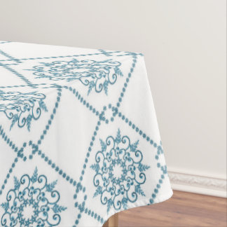 Mantel Patrón siciliano de baldosas cerámicas azules, tex