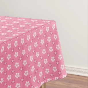 Mantel patrón simple floral sólido rosa retro pequeño flu