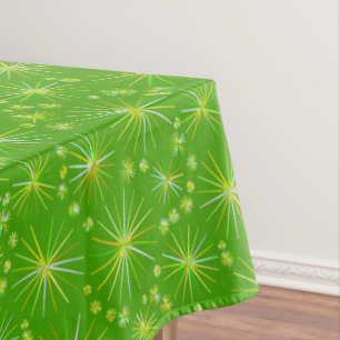 Mantel Patrón sputnik de mediados de siglo, verde oliva