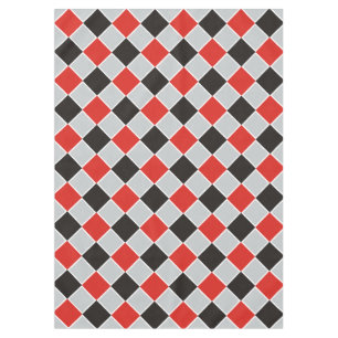Mantel Patrón SQUARE - blanco rojo negro + tu fondo