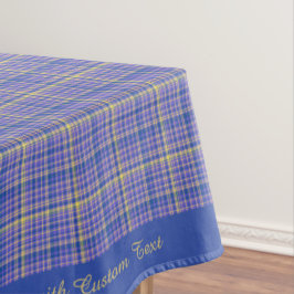 Mantel Patrón Tartán de Gingham Plaid Blue Yellow Classic