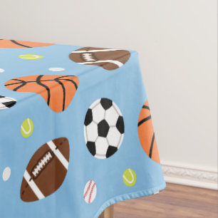 Mantel Patrón Temático de Deportes con Pelotas para Niños