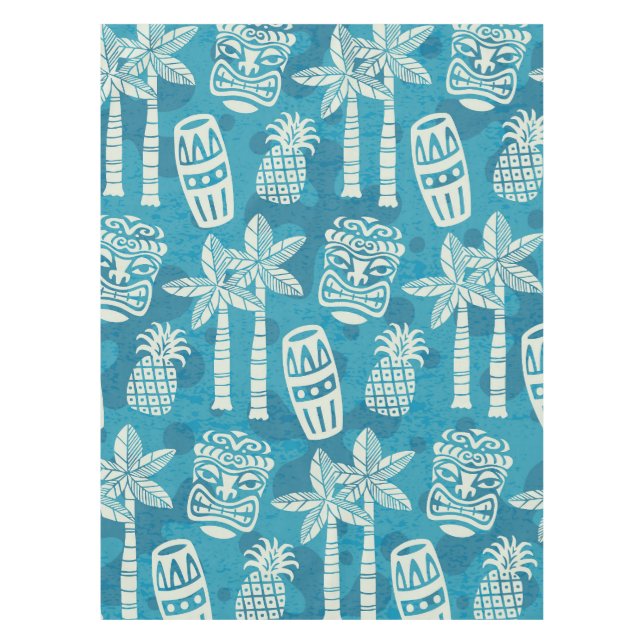 Mantel Patrón Tiki Retro Moderno de Mitad de Siglo (Anverso)