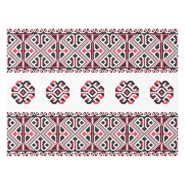 Mantel Patrón transversal rojo y negro original (Frente (Horizontal))
