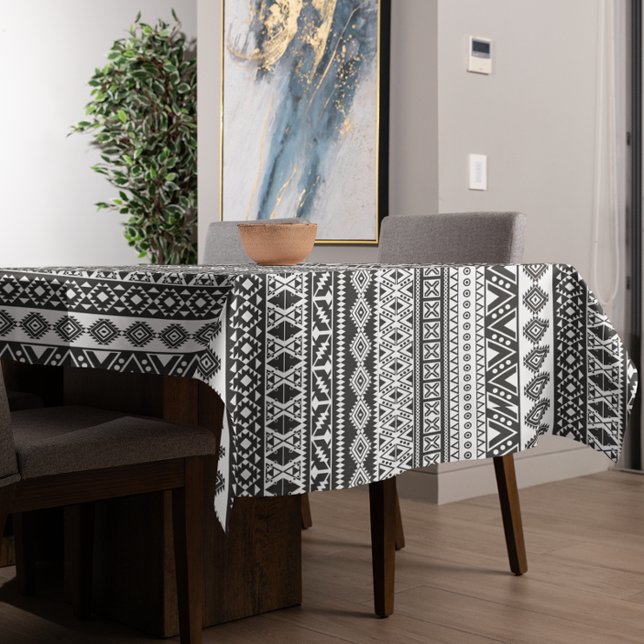 Mantel Patrón tribal africano étnico blanco negro (Subido por el creador)