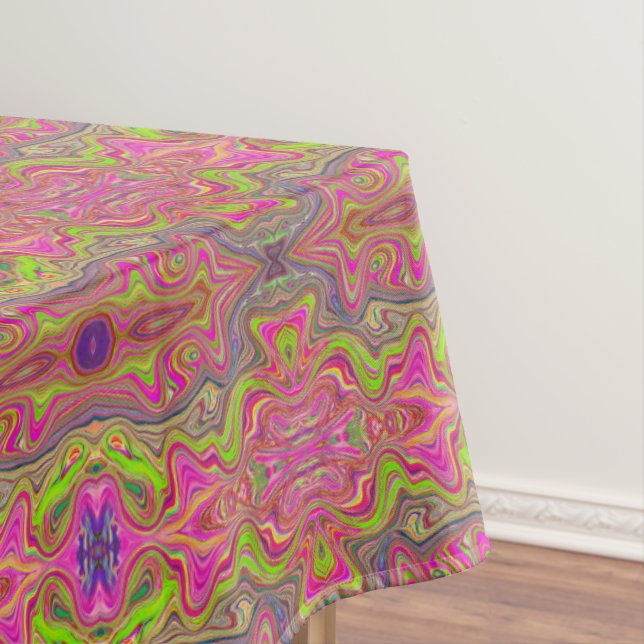 Mantel Patrón Trippy verde cálido y rosa cálido (In Situ)