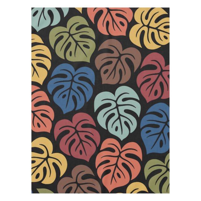Mantel Patrón Tropical de Monstera (Anverso)